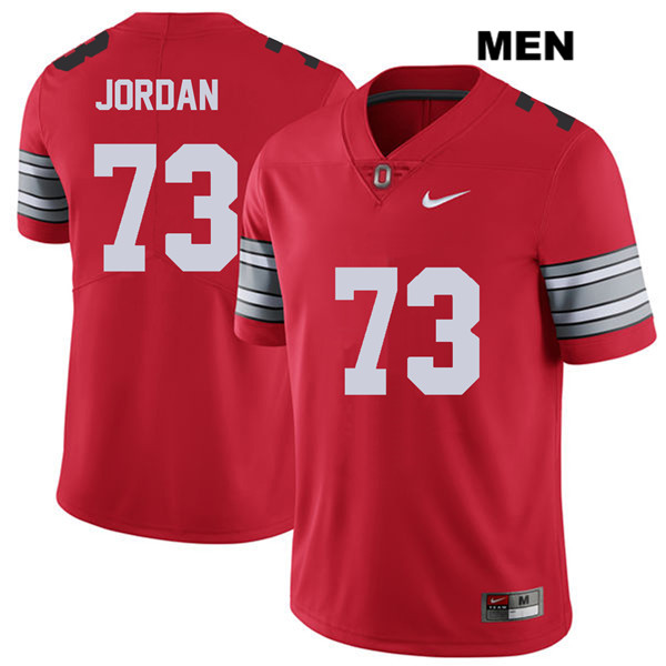 Ohio State Buckeyes Men's Michael Jordan #73 Red Authentic Nike 2018 Spring Game College NCAA Stitched Football Jersey RY19G47RU